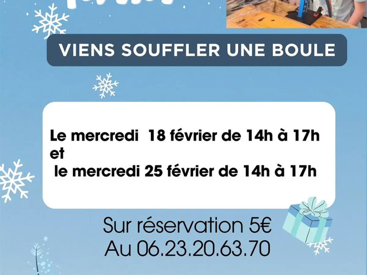 Atelier soufflage de verre - spécial enfants