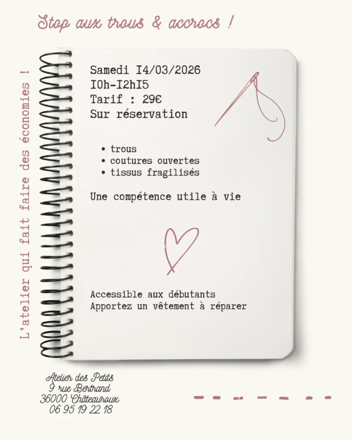 Atelier : Stop aux trous et accrocs