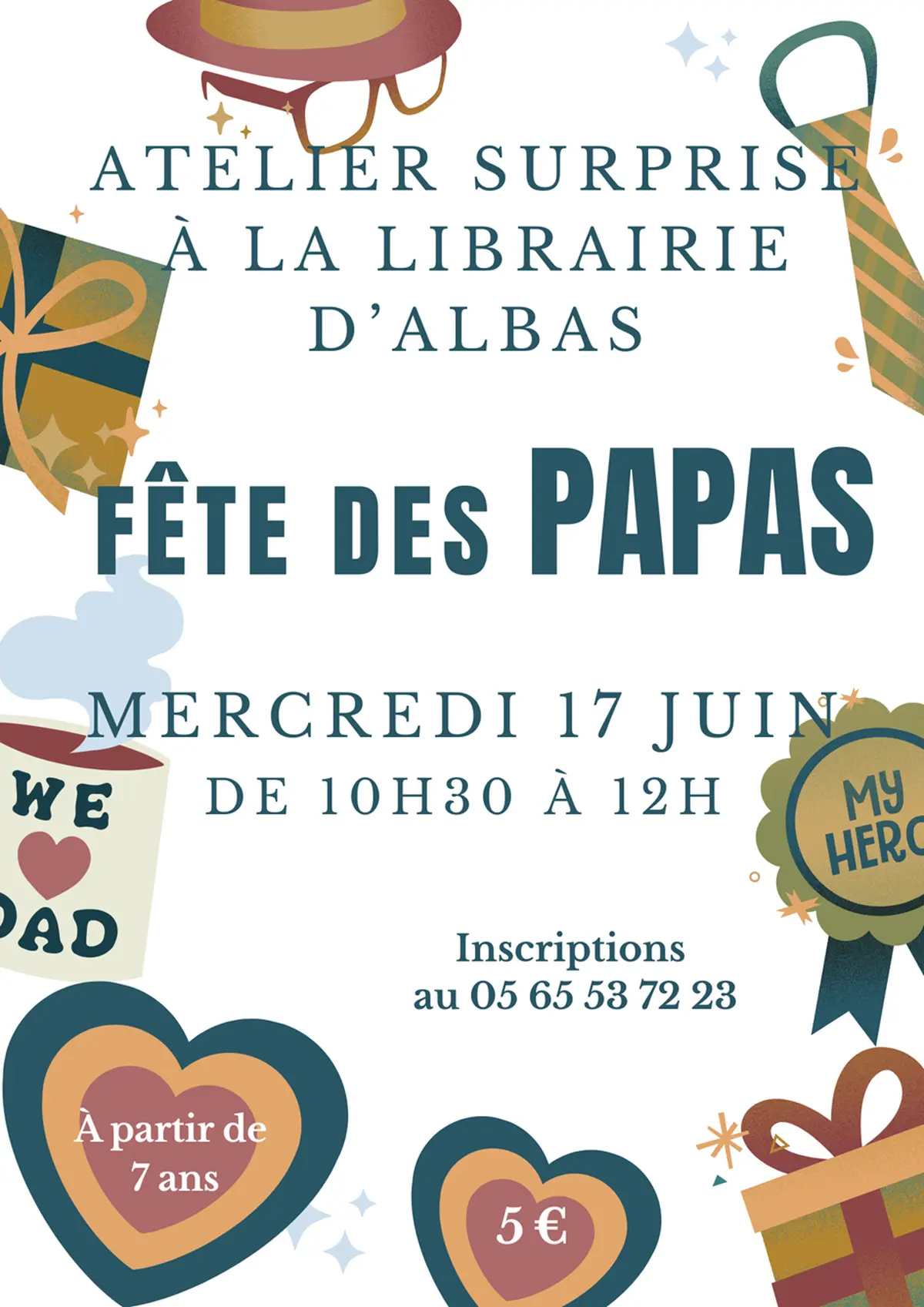 Atelier surprise de la fête des pères à la librairie d'Albas