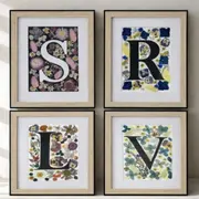 Atelier tableau initiale en fleurs séchées à Gentilly (94)