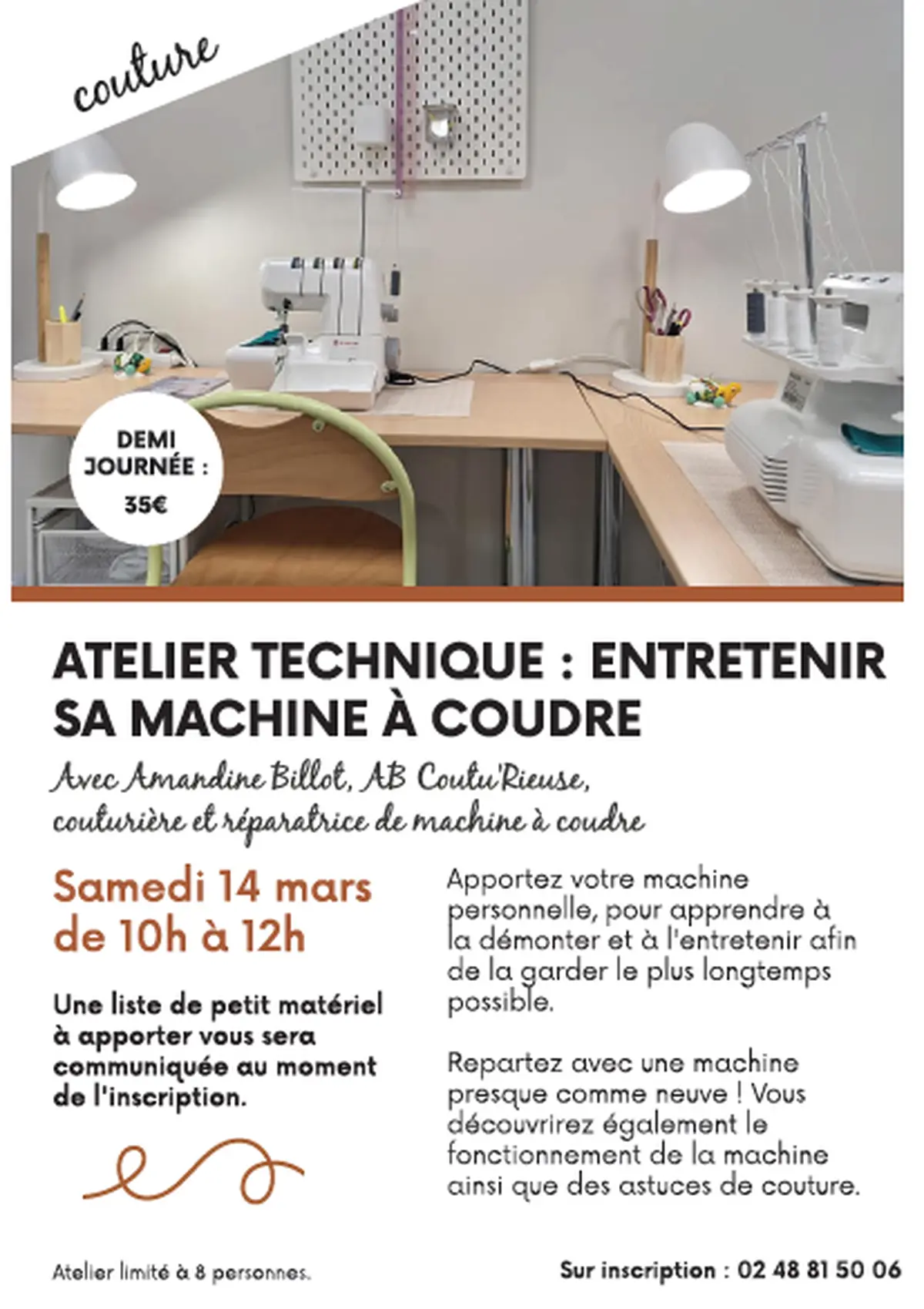 Atelier technique :  entretenir sa machine à coudre