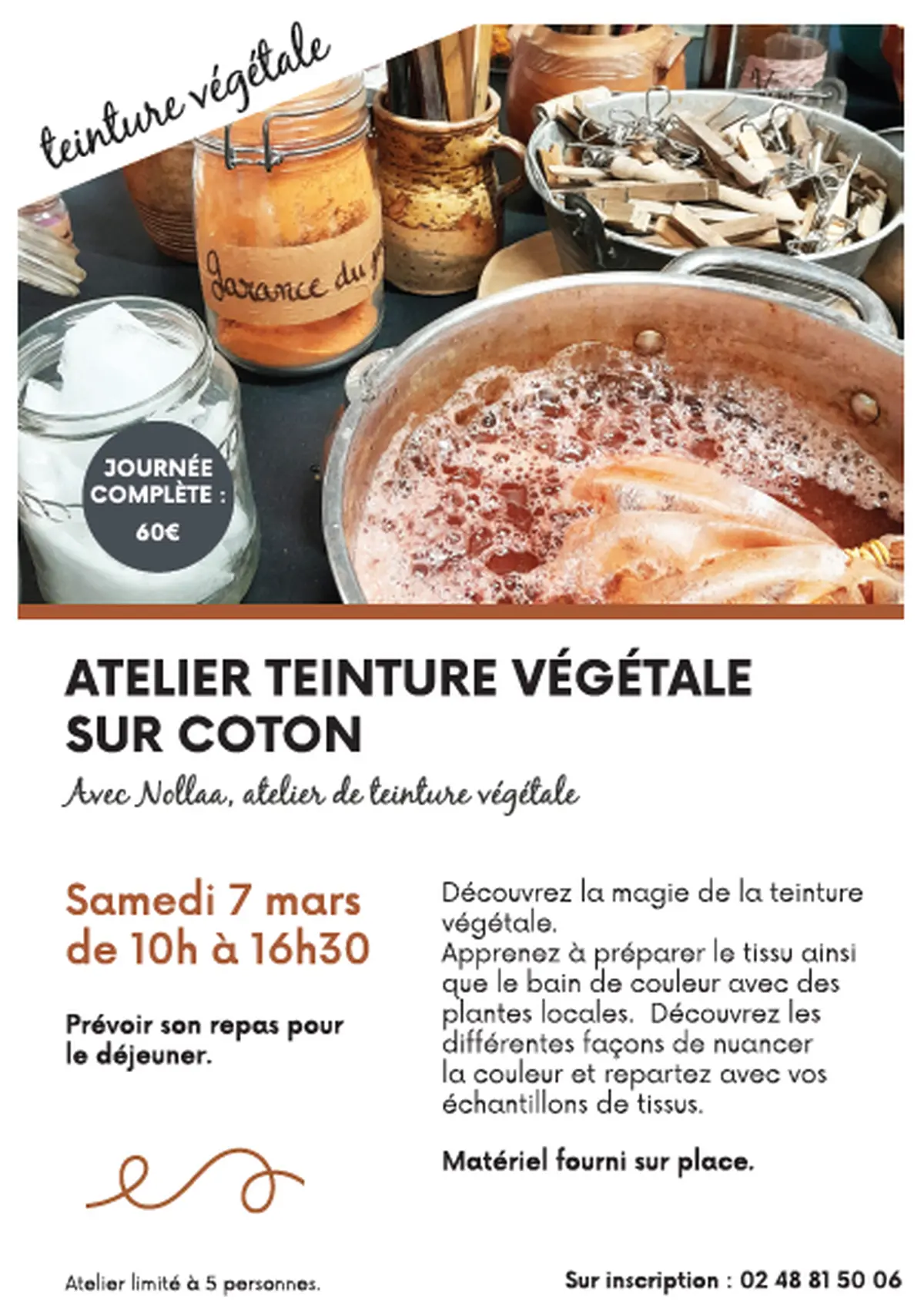 Atelier teinture végétale sur coton