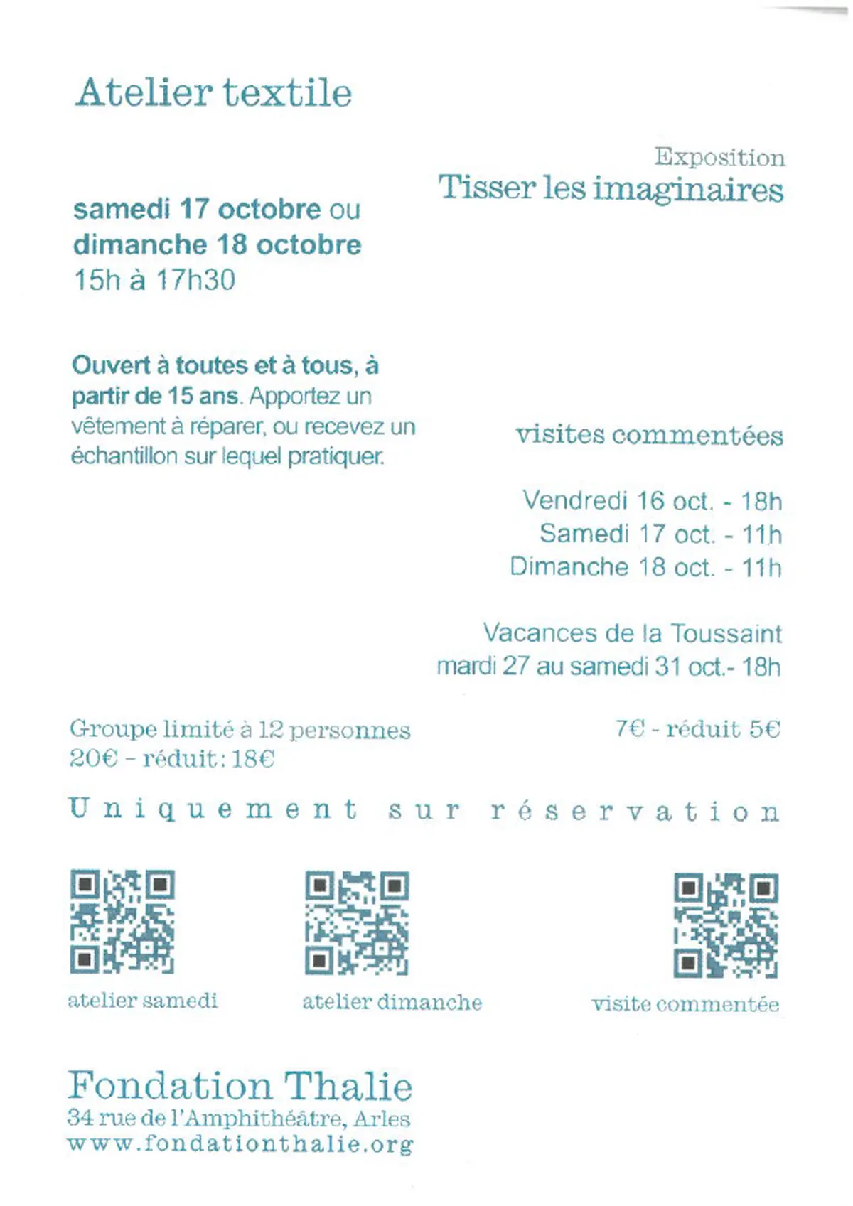 Atelier textile avec Toufan Hosseiny