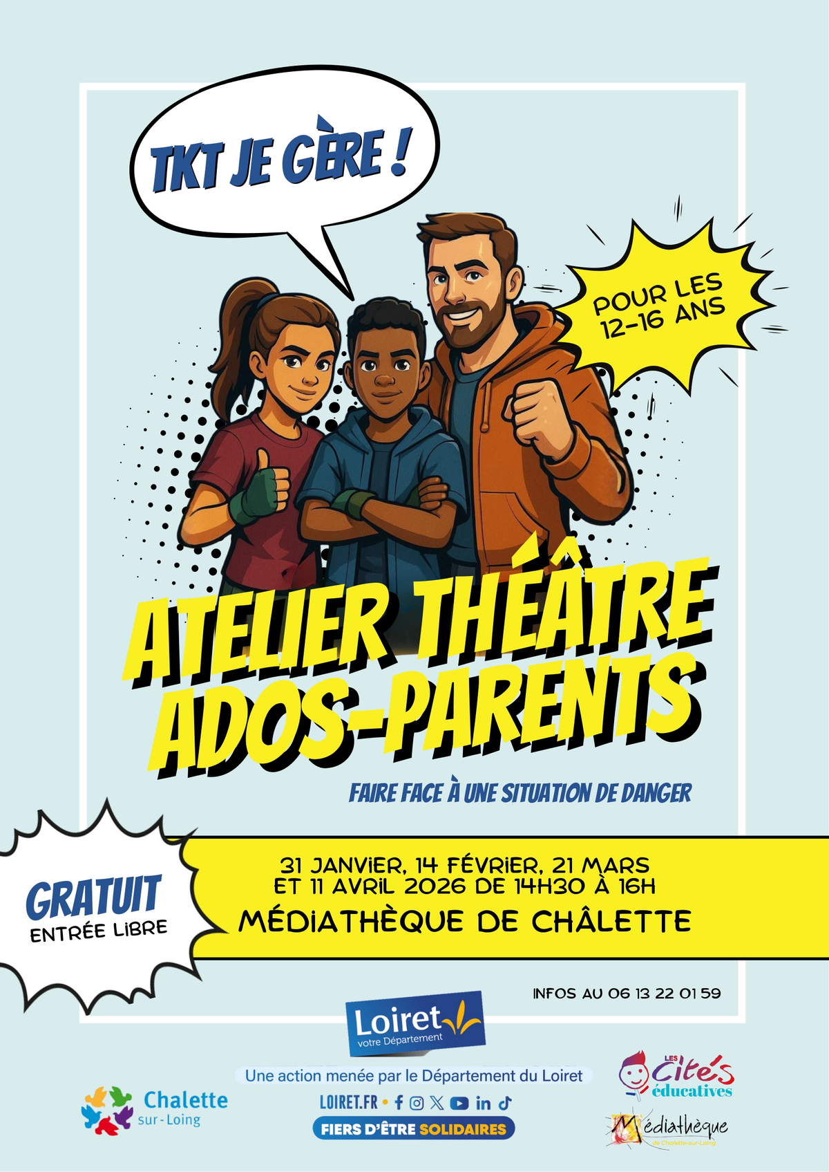 Atelier théâtre T'inquiète, je gère Ado-Parents