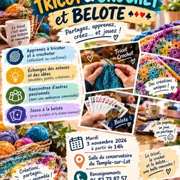 Atelier tricot, crochet et belote
