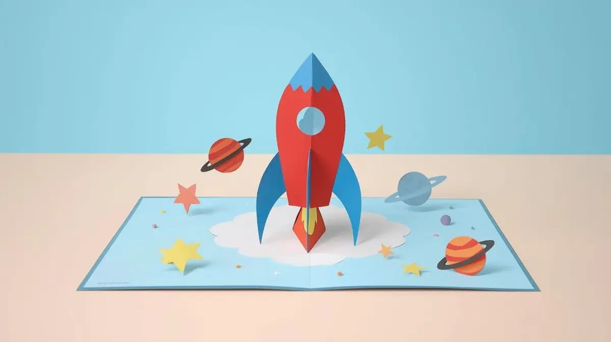 Atelier vacances 3-6 ans carte fusée pop-up