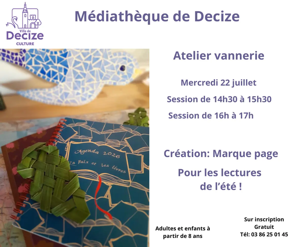 Atelier vannerie Marque page