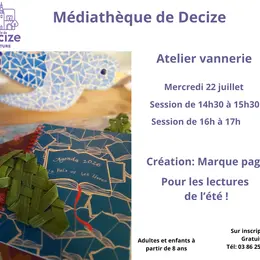 Atelier vannerie Marque page