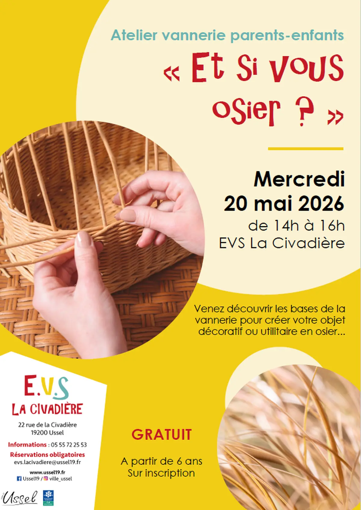 Atelier vannerie parents-enfants Et si vous osier?