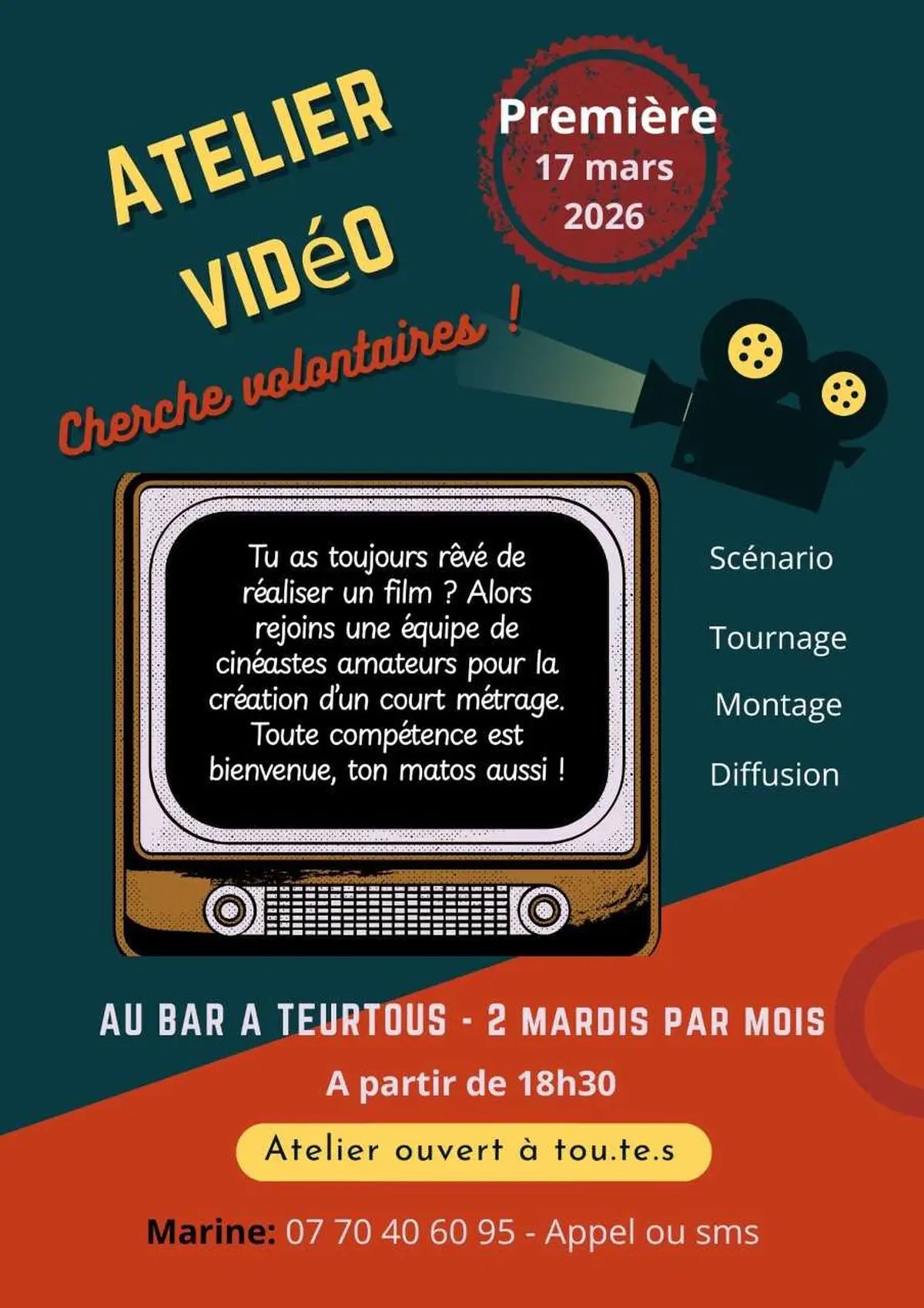 Atelier Vidéo au bar À Teurtous à Arçais