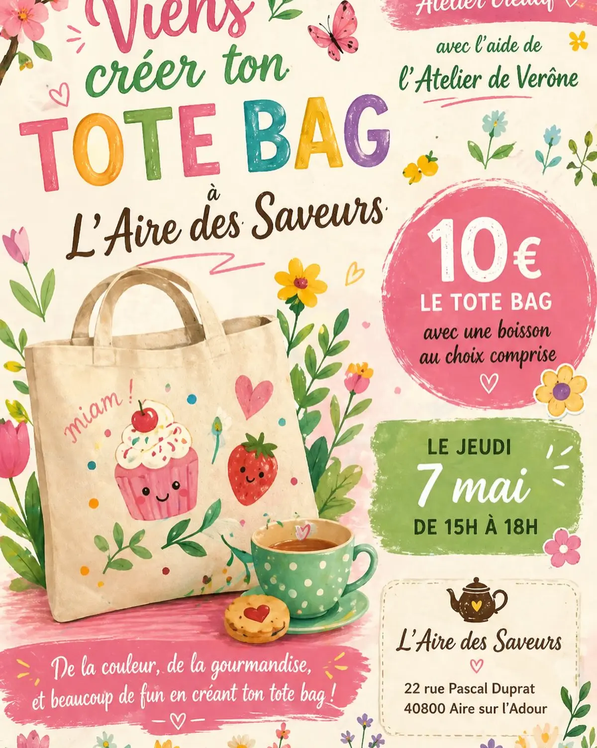 Atelier Viens créer ton tote bag à l'Aire des Saveurs