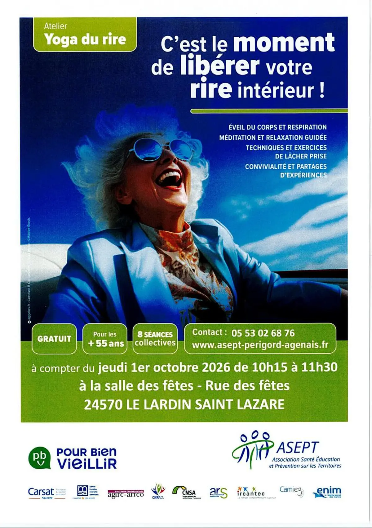 Atelier Yoga du rire au Lardin-Saint-Lazare : libérez votre rire intérieur !