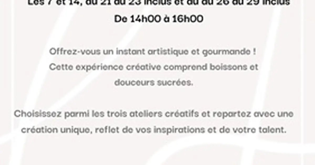 Ateliers artistiques au Bar le Plaza