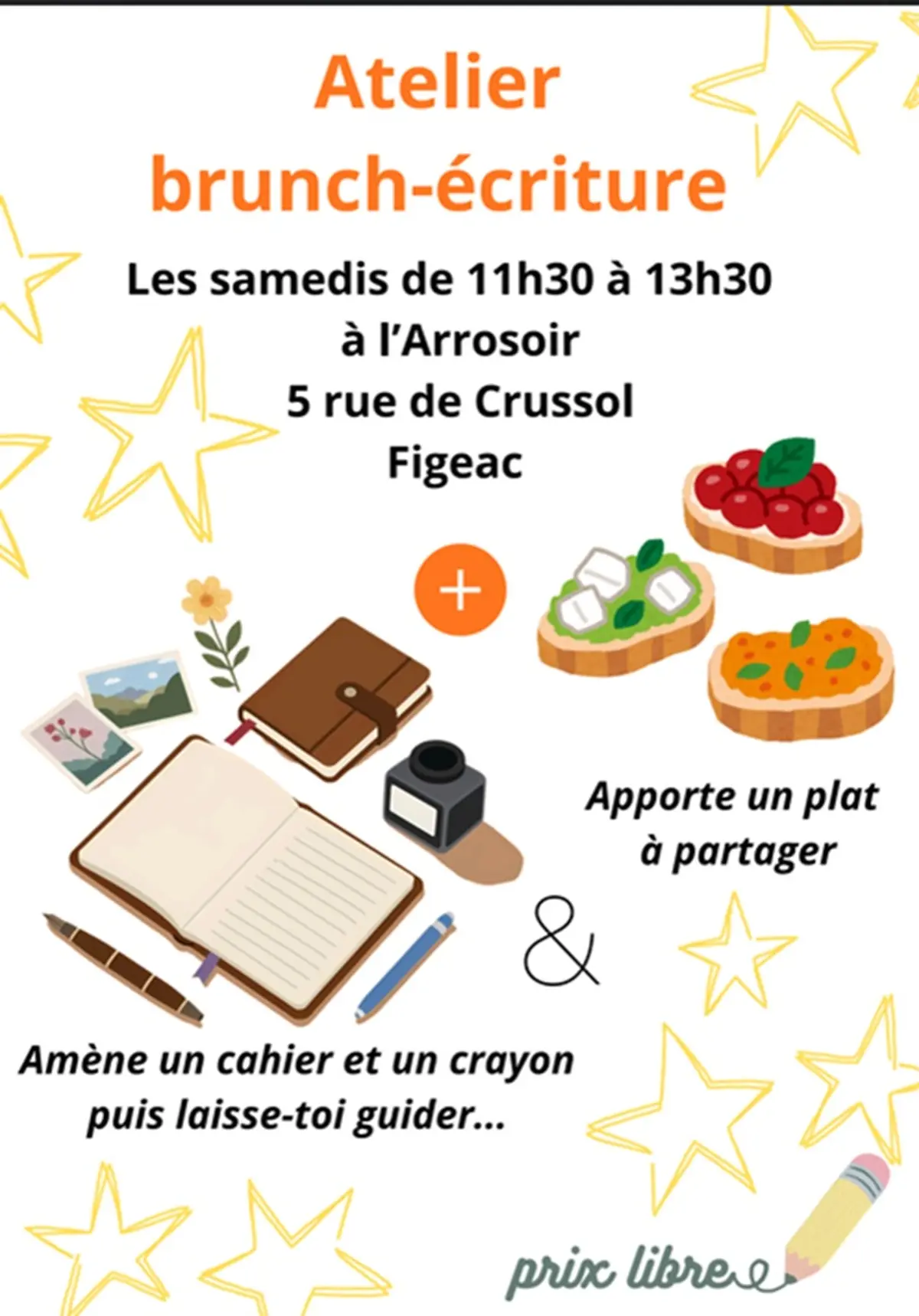 Ateliers brunch-écriture d'été à l'Arrosoir