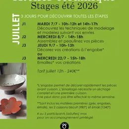 Ateliers céramique - Stage de Juillet par Véronique Vaude
