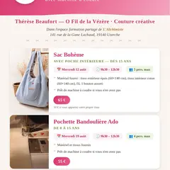 Ateliers couture créative chez la souffleuse de verre