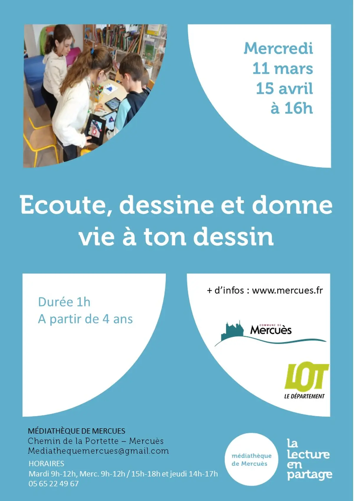 Ateliers créatifs Écoute, dessine et donne vie à ton dessin