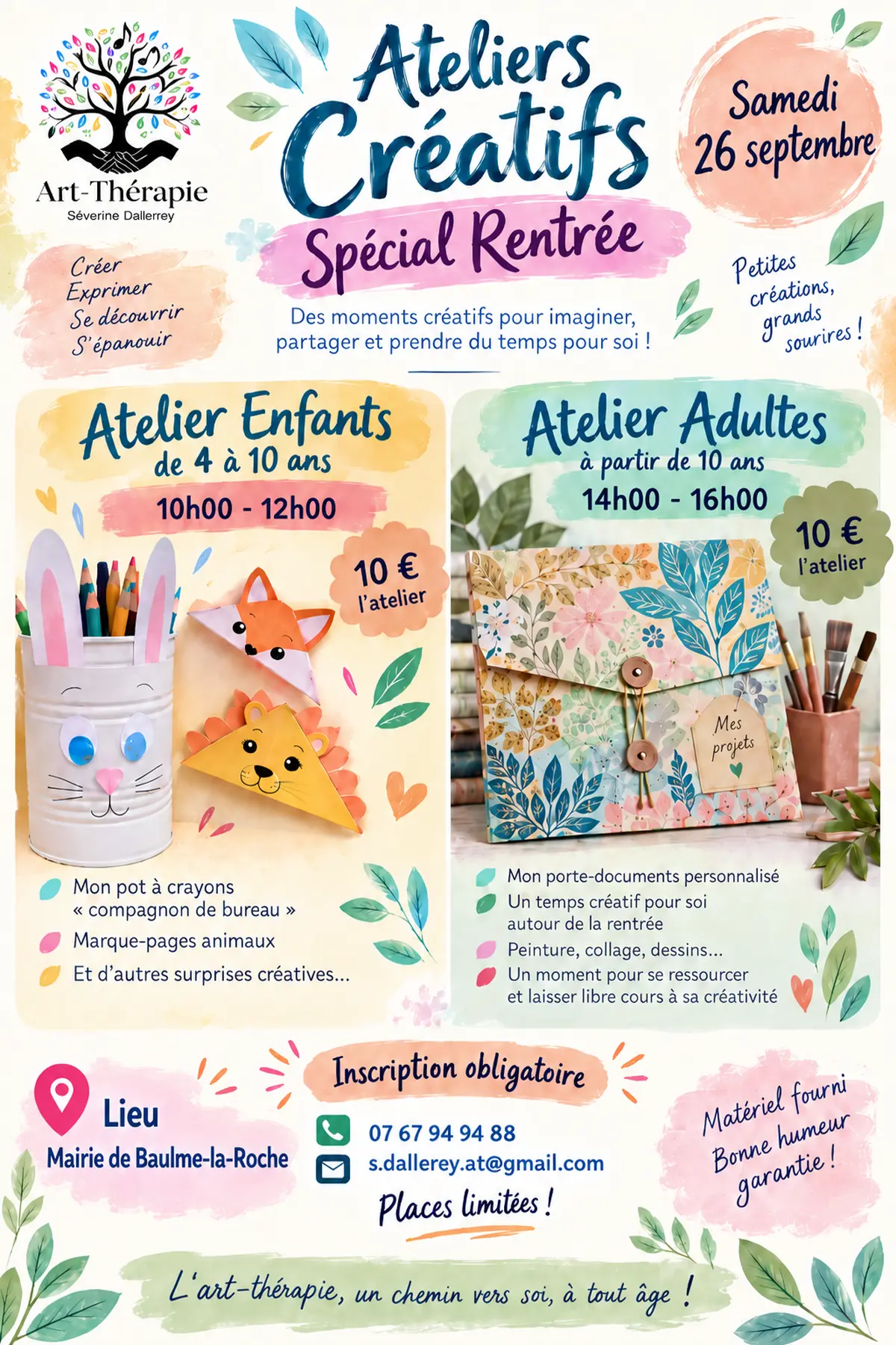 Ateliers créatifs Spécial Rentrée