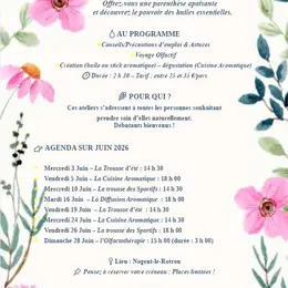 Ateliers d'aromathérapie de juin par Les Fées Aromatiques