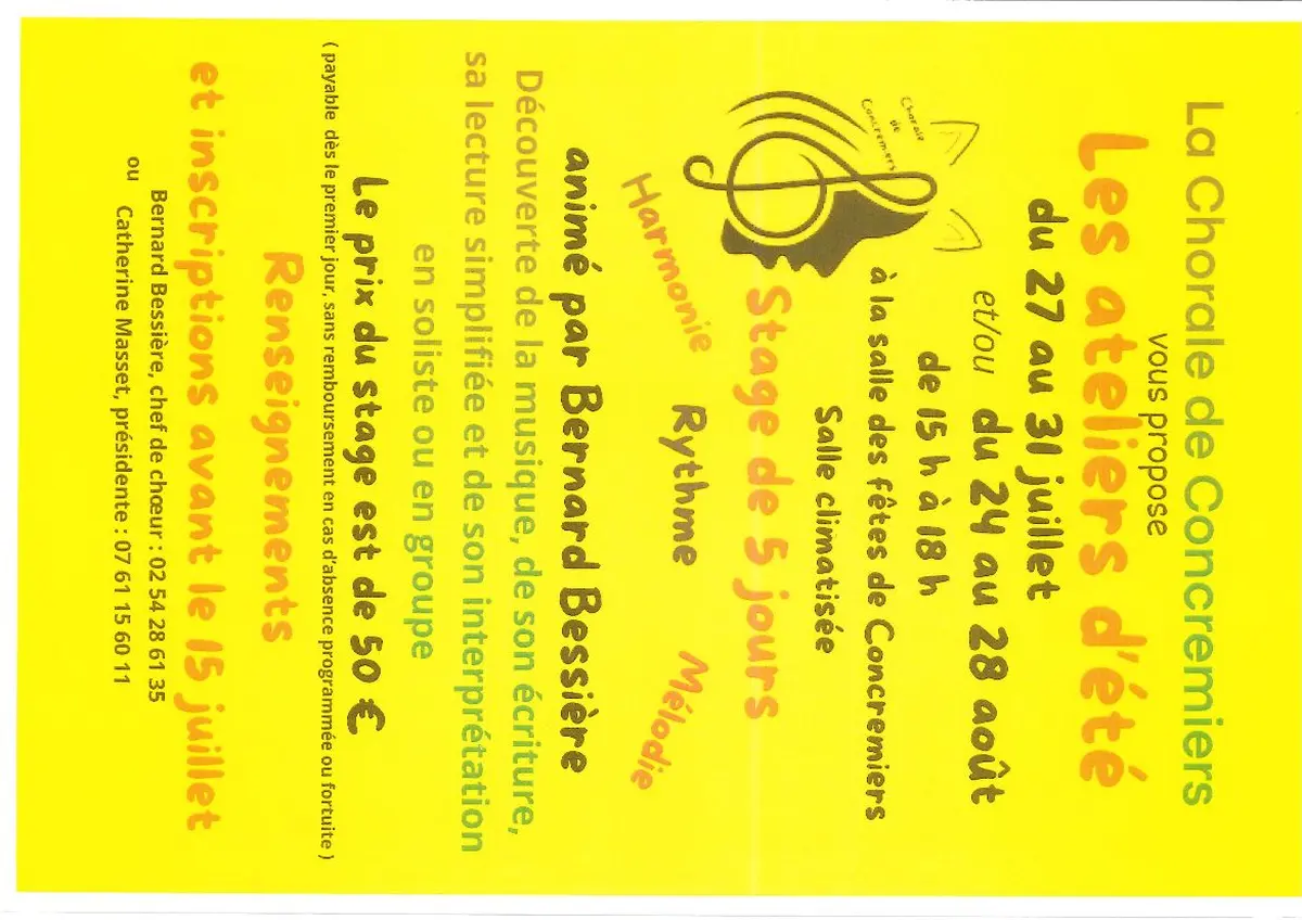 Ateliers d'été de la chorale