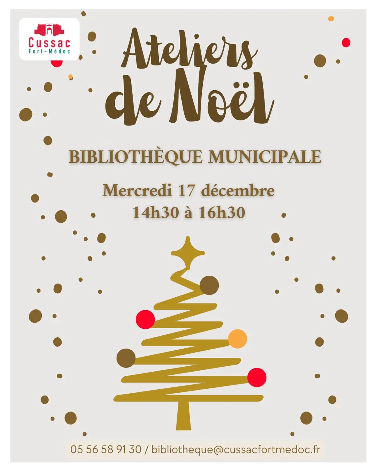 Ateliers de Noël à la bibliothèque