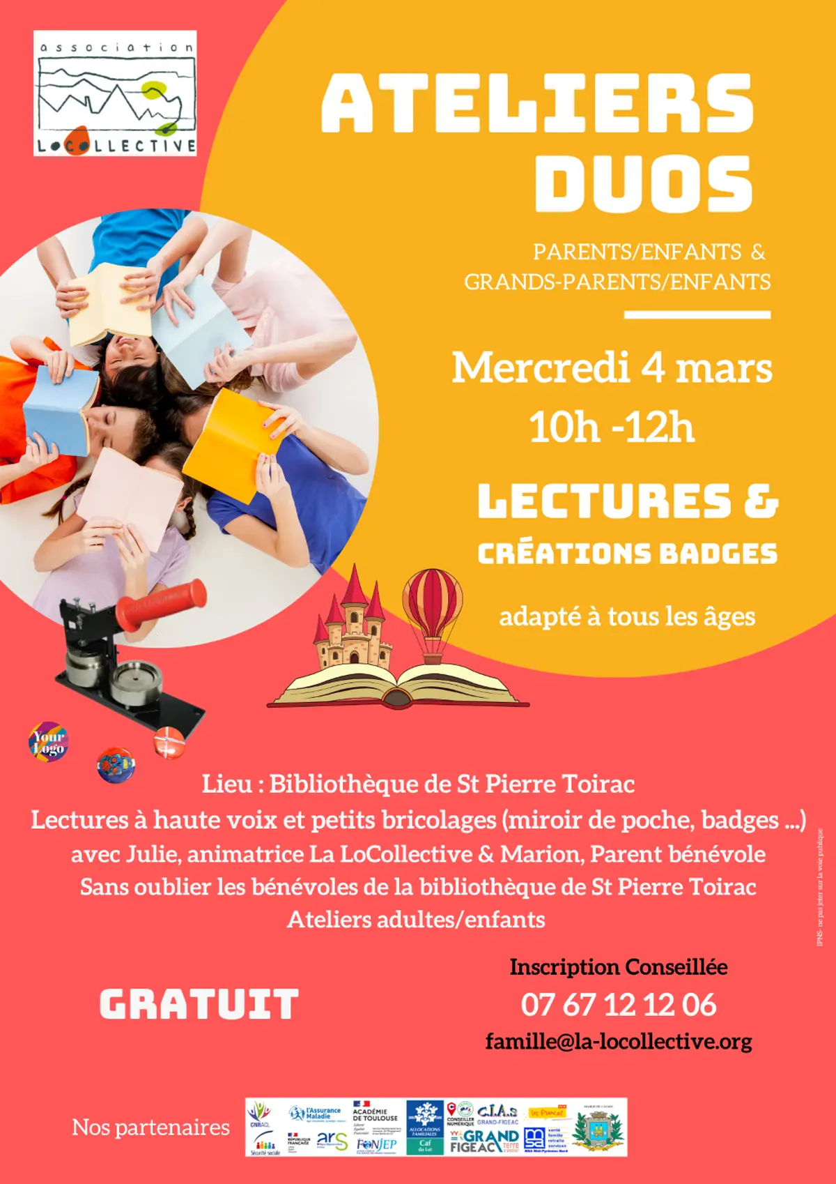 Ateliers duos (lecture et bricolage) à Saint-Pierre-Toirac