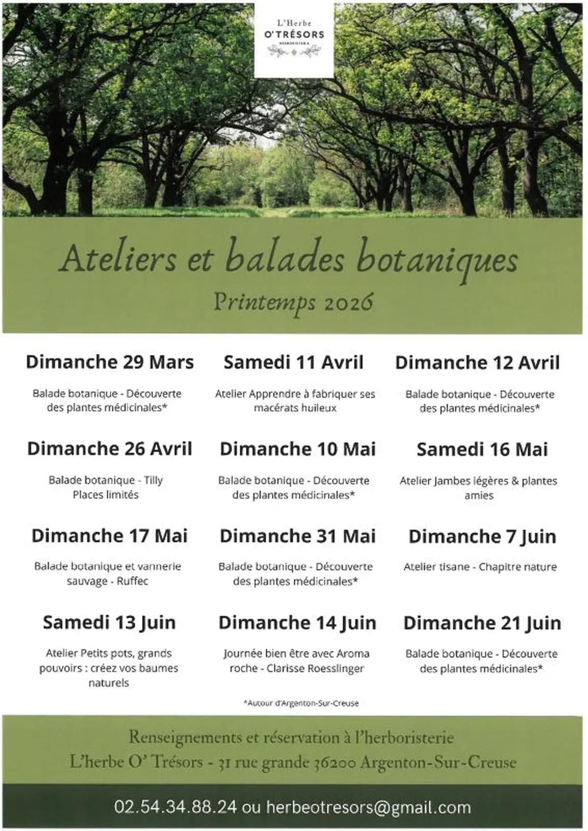 Ateliers et balades botaniques