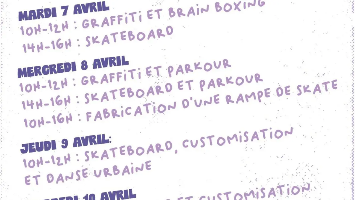 Ateliers graffiti ou parkour