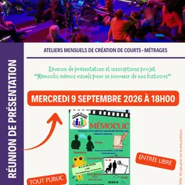 Ateliers mensuels de création de courts-métrages — Projet « Mémoclic »