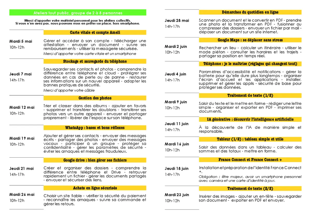 Ateliers numériques