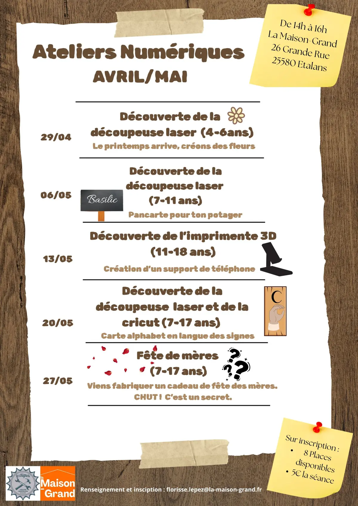 Ateliers numériques en mai
