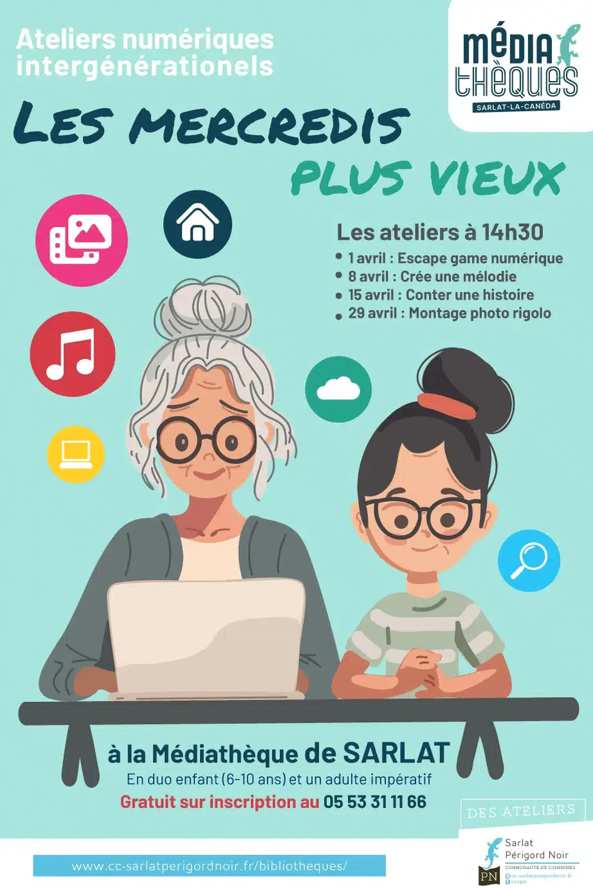 Ateliers numériques intergénérationels : Les Mercredis Plus Vieux