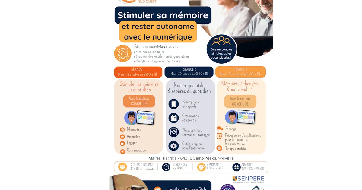 Ateliers numériques : stimuler sa mémoire Saint-Pée-sur-Nivelle 2026