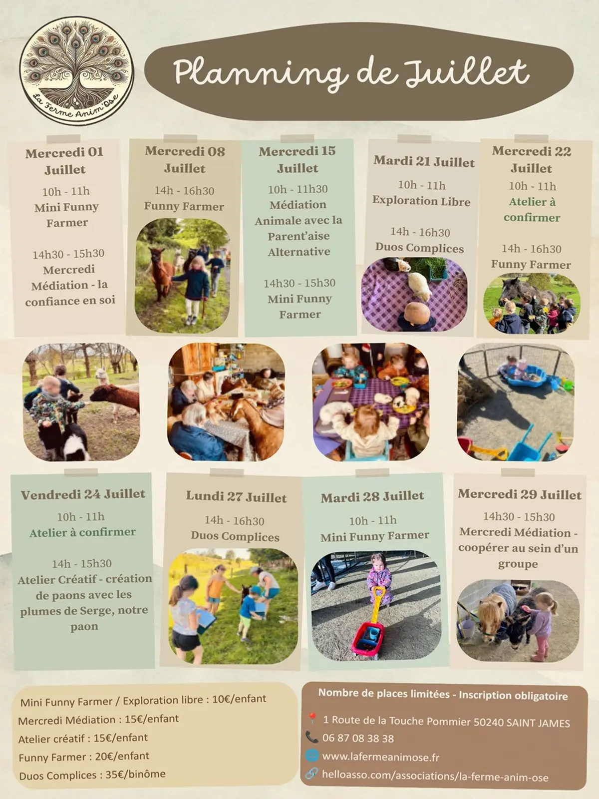 Ateliers pédagogiques à la ferme