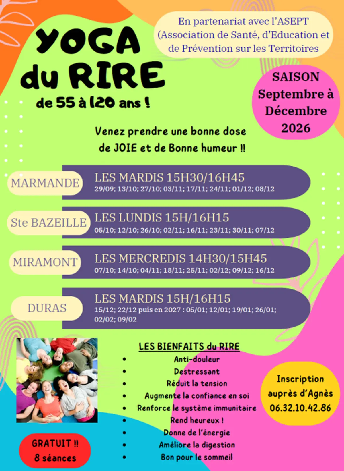 Ateliers séniors - Yoga du rire