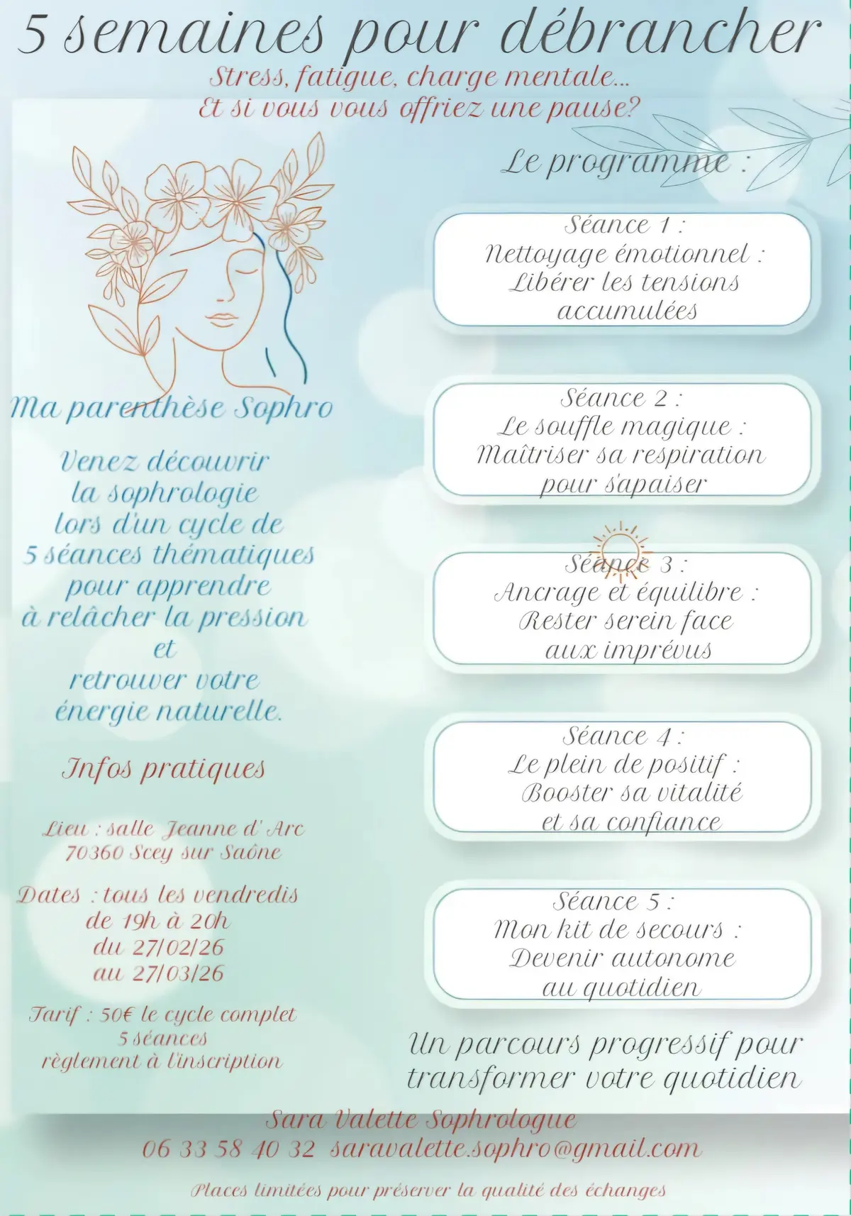 Ateliers Sophrologie : 5 séances pour souffler