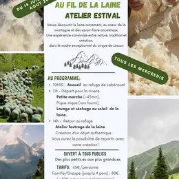 Au fil de la laine: Atelier estival