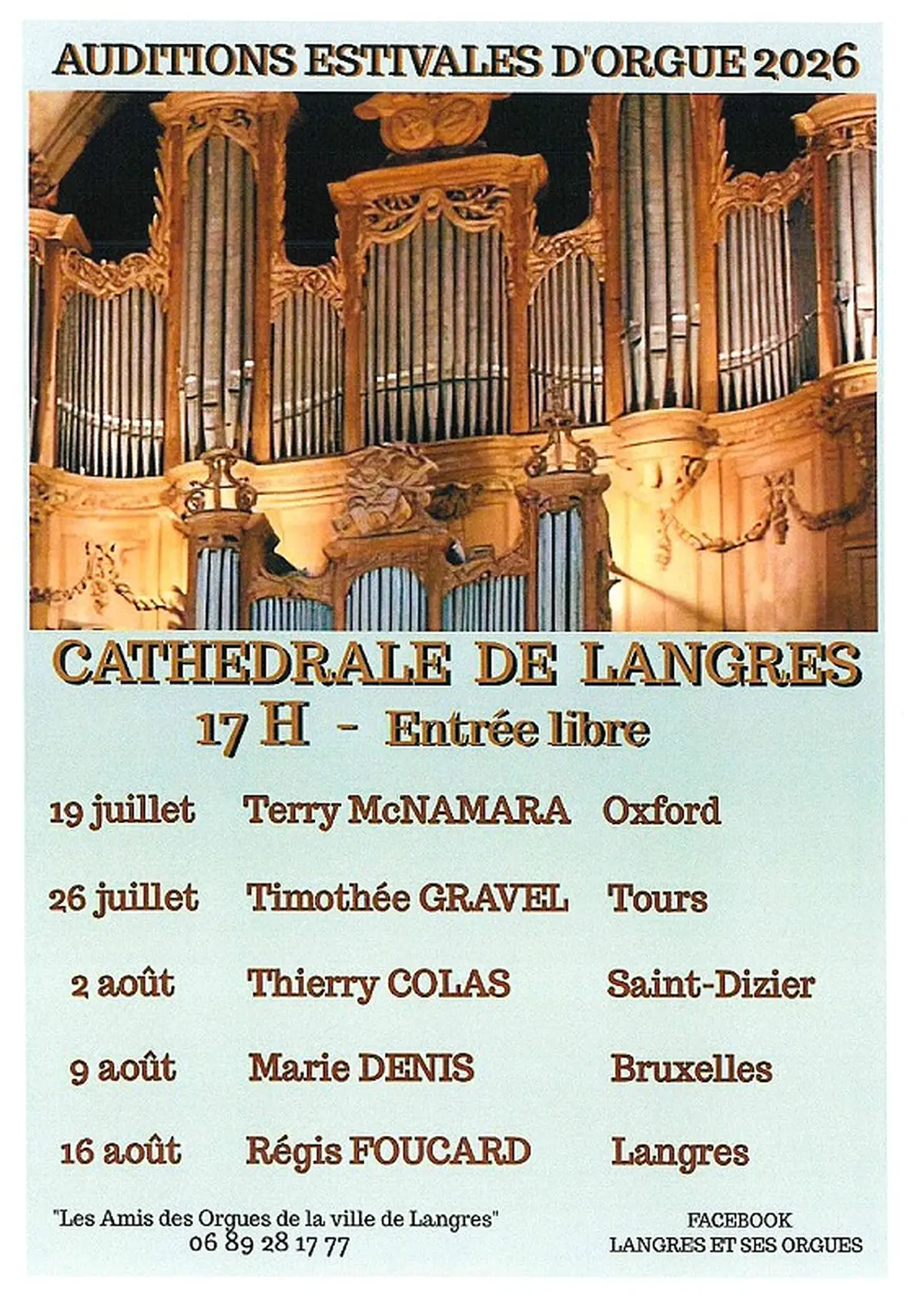 Auditions Estivales d'Orgue 2026