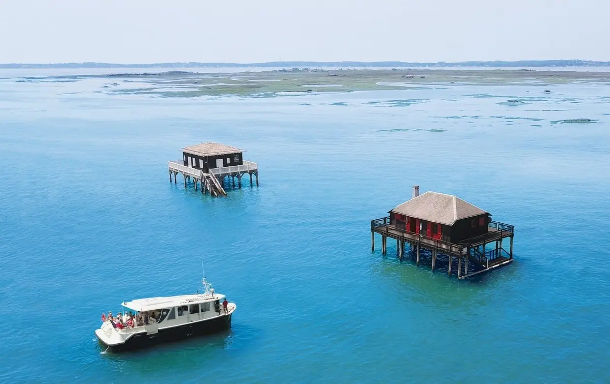 Vue aérienne de l’Île aux Oiseaux, dans le bassin d'Arcachon