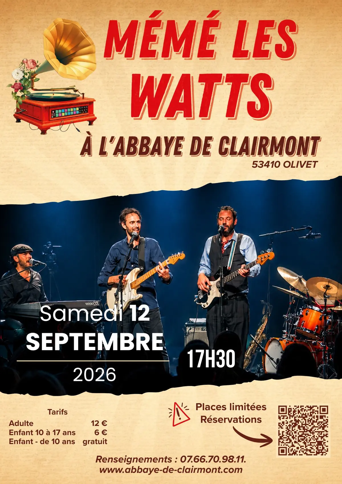 Mémé les Watts en concert à l'Abbaye de Clairmont