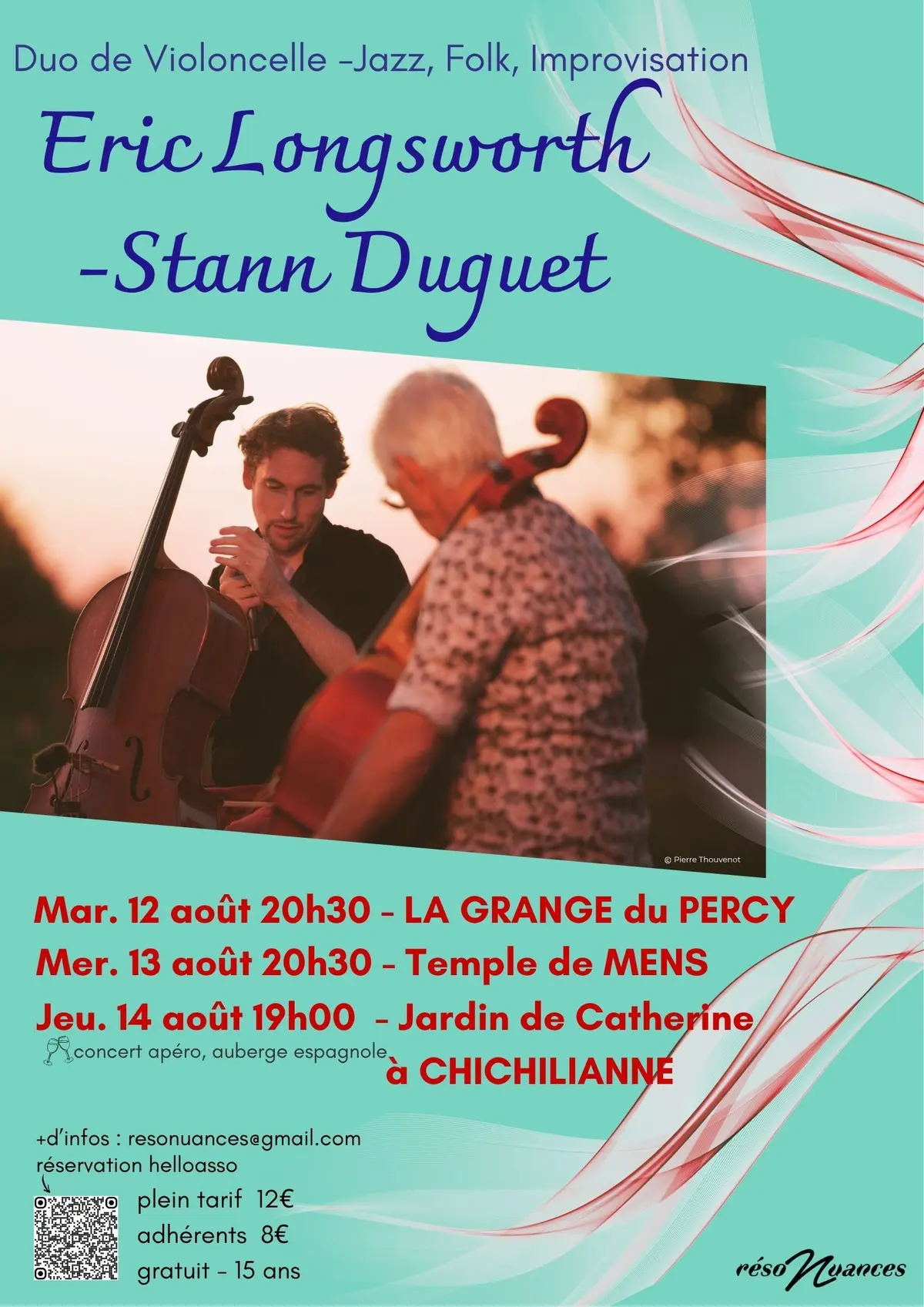 Concert jazz, folk & improvisation – Eric Longsworth et Stann Duguet : Cellos