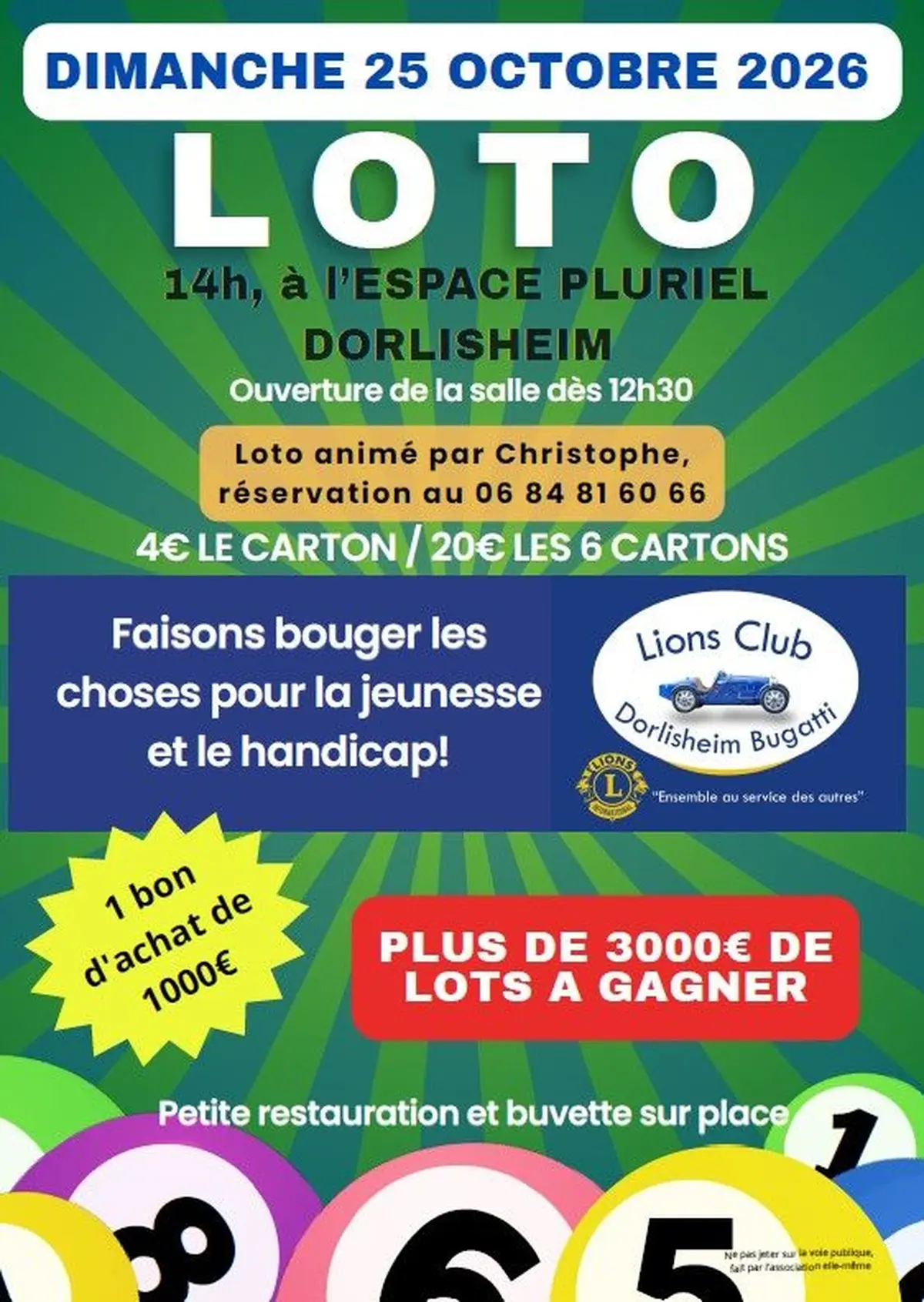 Loto Lions Club Dorlisheim Bugatti