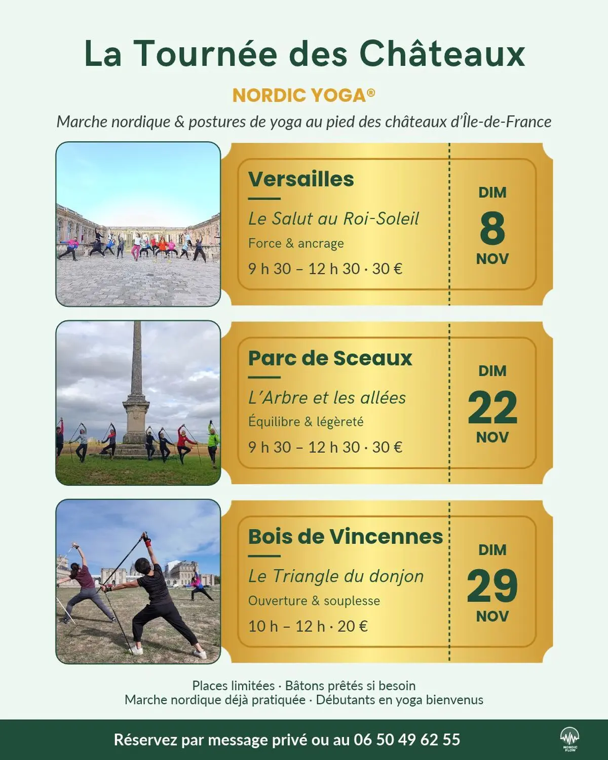 Nordic Yoga® au bois de Vincennes – Tournée des Châteaux