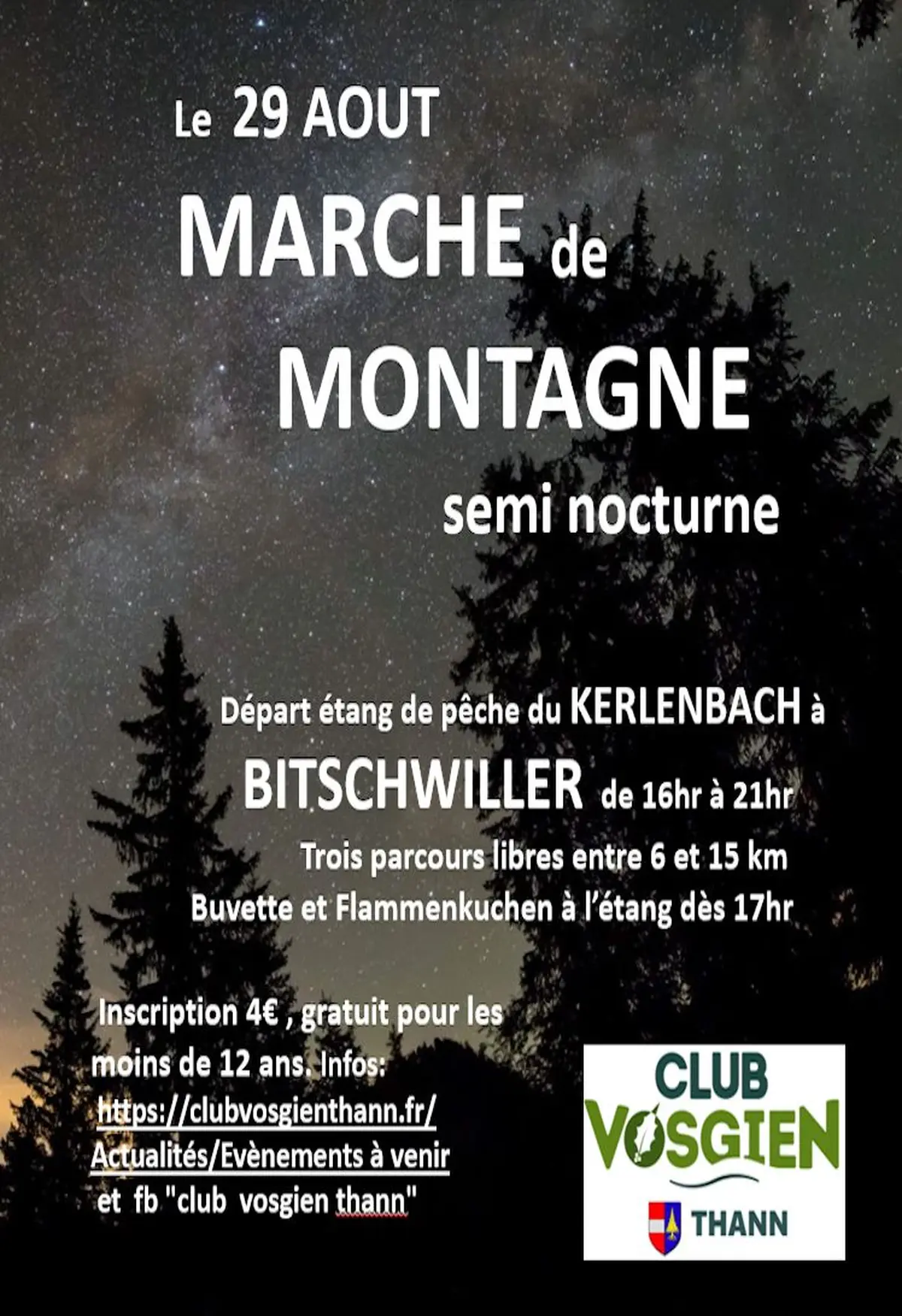 Marche de montagne semi nocturne