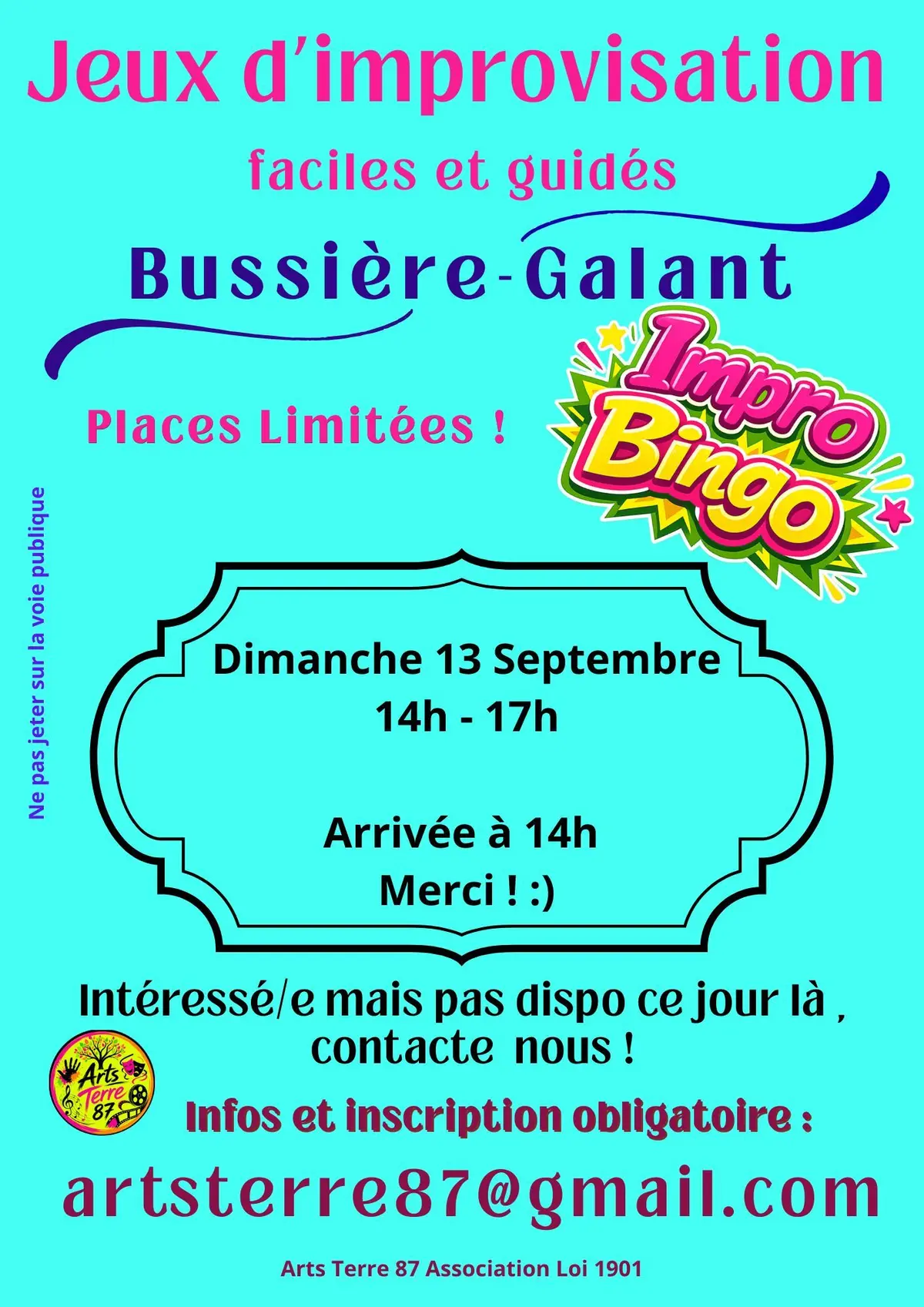 Arts Terre 87 Jeux Impro Théâtre ImproBingo Bussière-Galant