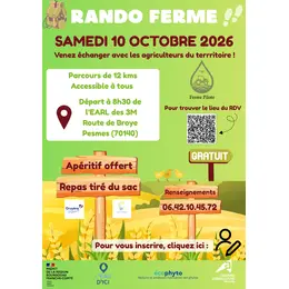 Rando ferme - Pesmes - samedi 10 octobre 2026