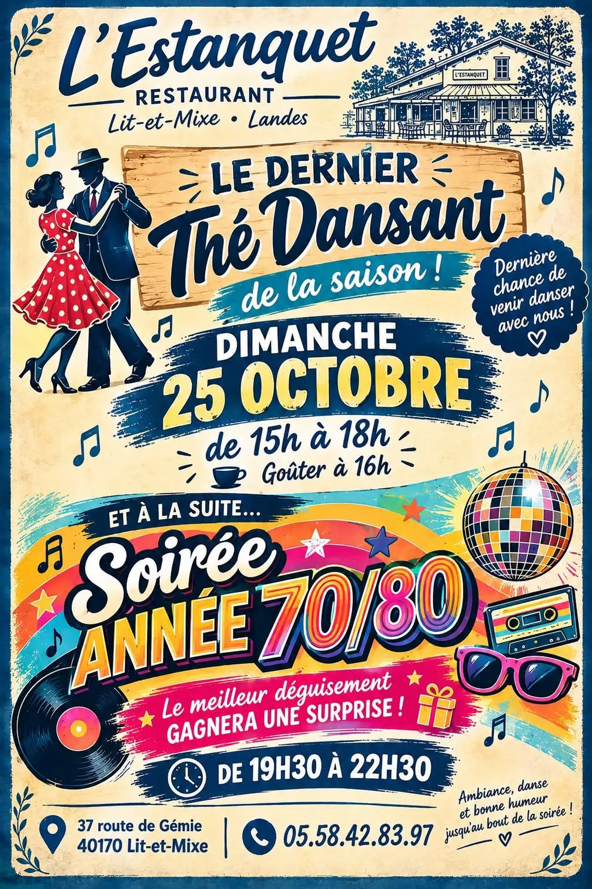 thé dansant et soirée année 70/80