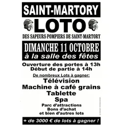 Loto Sapeurs Pompiers Saint-Martory