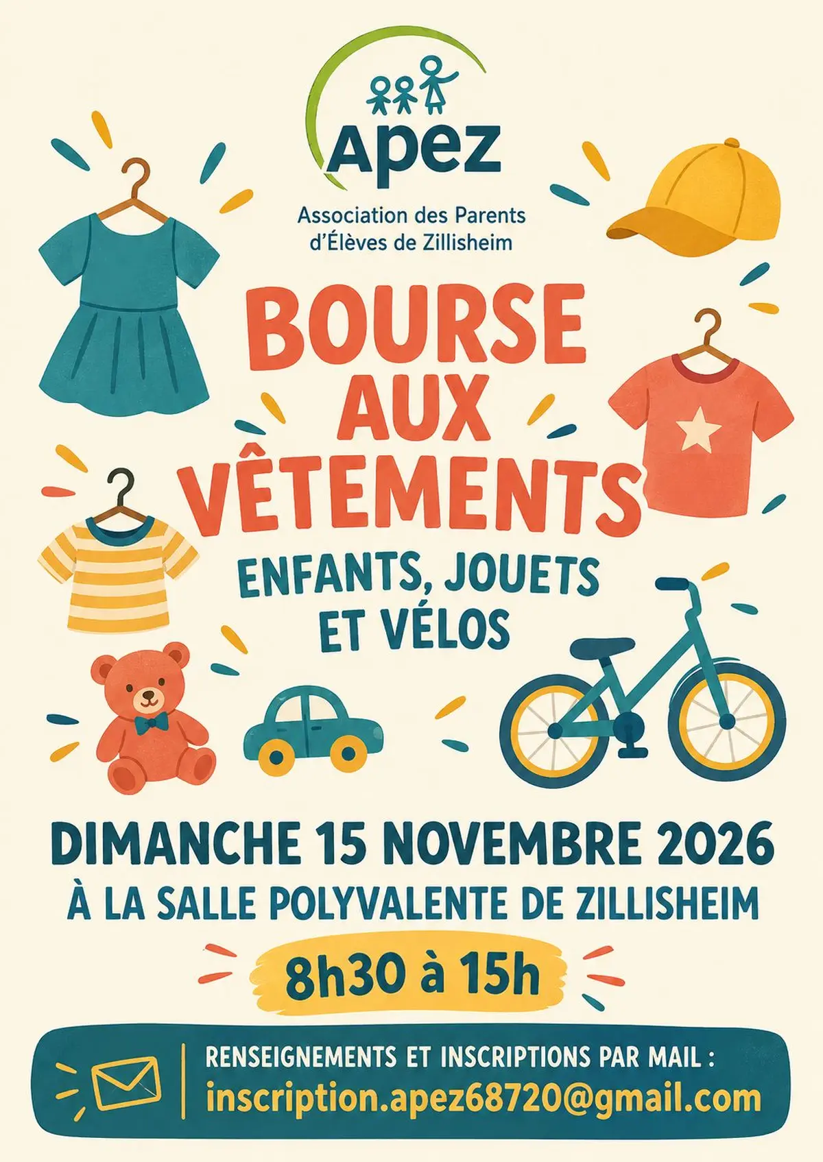 Bourse aux vêtements enfants, jouets, puériculture et vélos