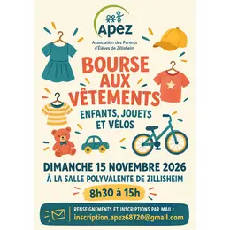 Bourse aux vêtements enfants, jouets, puériculture et vélos